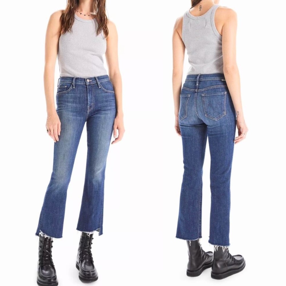 MOTHER THE INSIDER CROP STEP FRAY JEANS